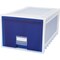 Plastic Archive Storage Box, Letter/Legal, 24-Inch Drawer, White/Blue